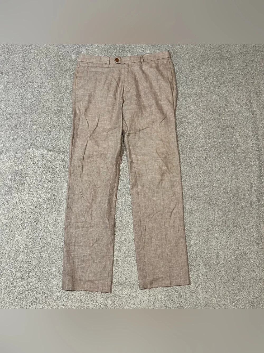 Bonobos Slim Fit Pants Men's 32x32 Brown Linen Blend Straight Leg
